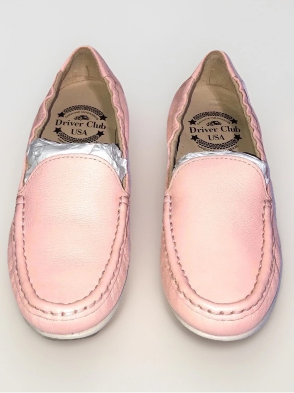 Driver Club USA Cape May Size 6 Pink Leather Slip On Driving Mocs Loafers New